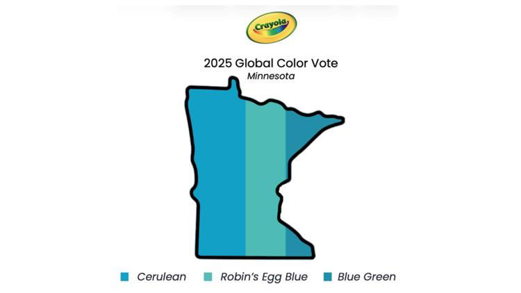 Crayola reveals Minnesota's top 3 colors in global vote