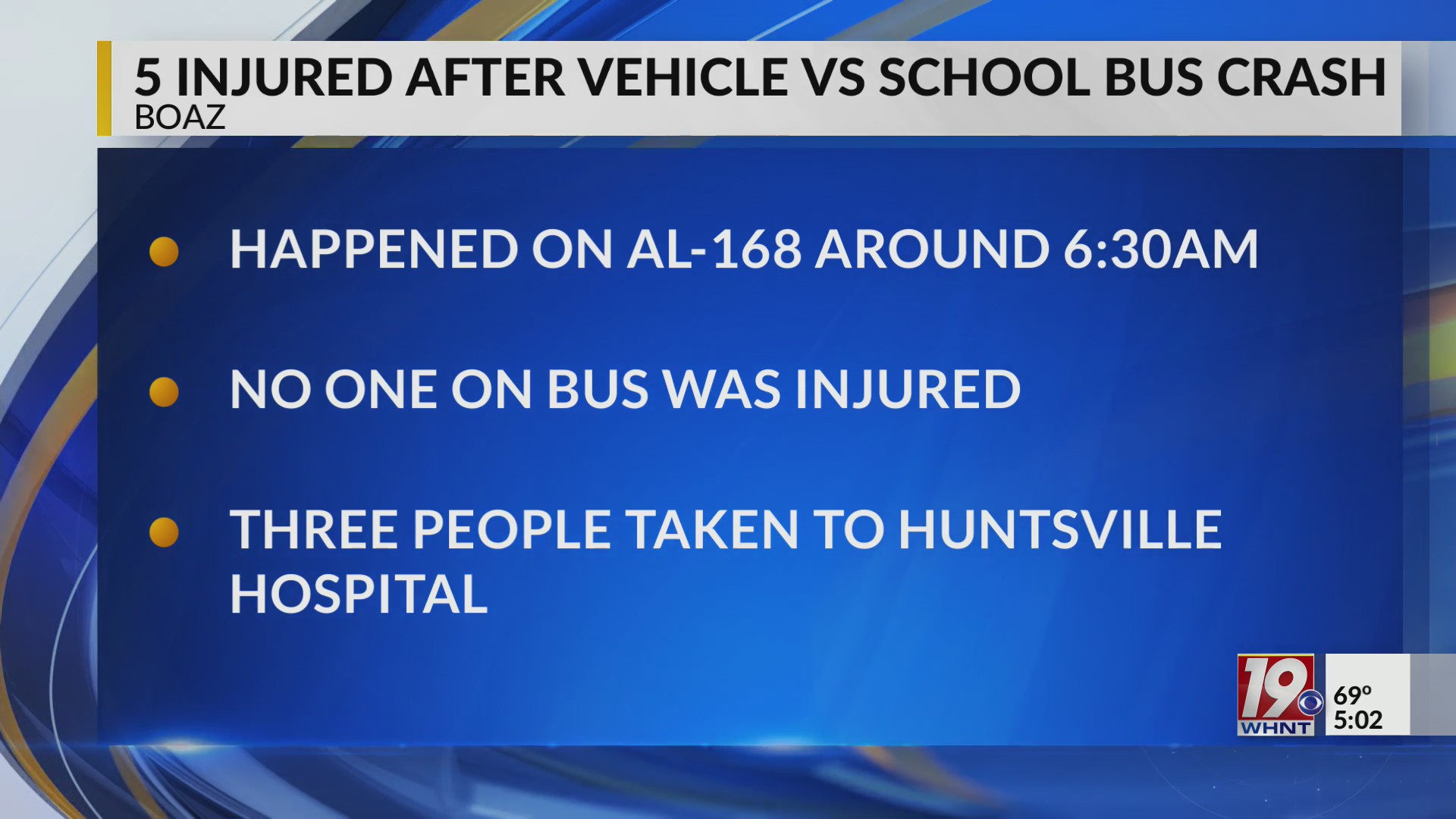 5 Injured After Vehicle vs School Bus Crash | Oct. 22, 2025 | News 19 ...