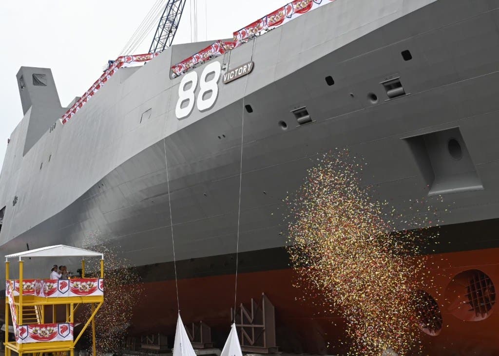 US strategic partner launches largest warship