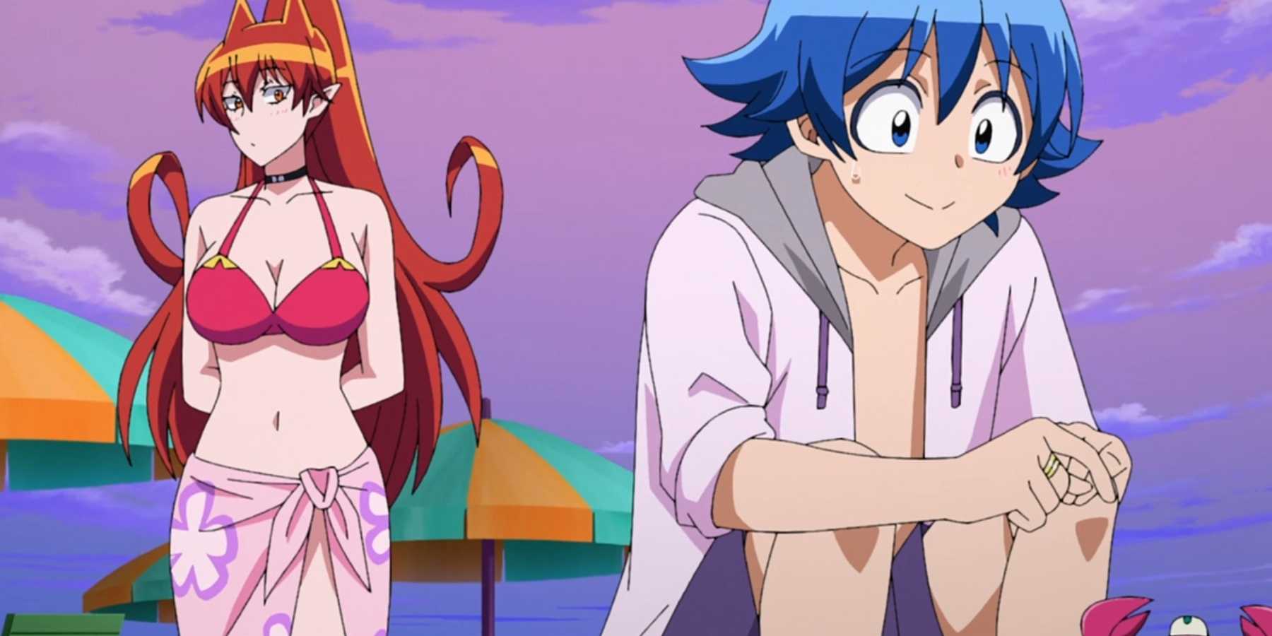Iruma and Azazel Ameri are at the water park.