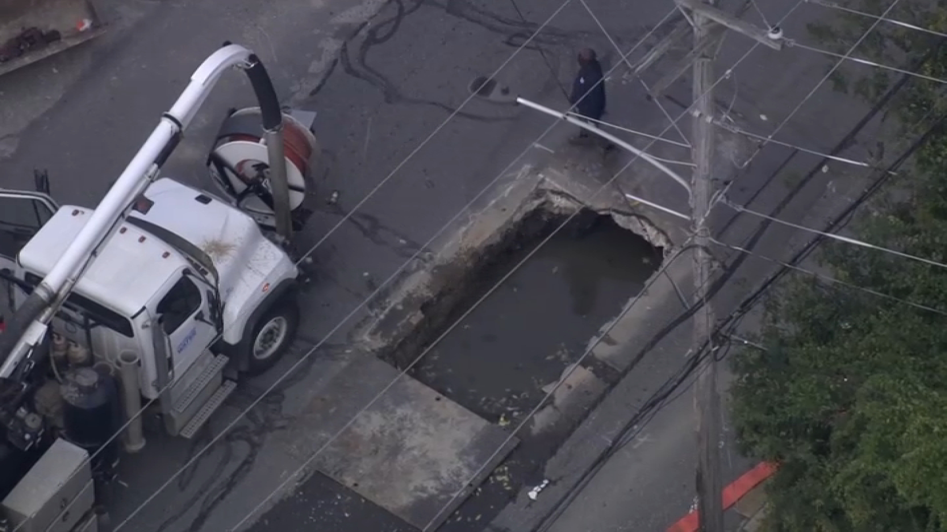 Sinkhole shuts down part of Ridge Avenue Wednesday afternoon