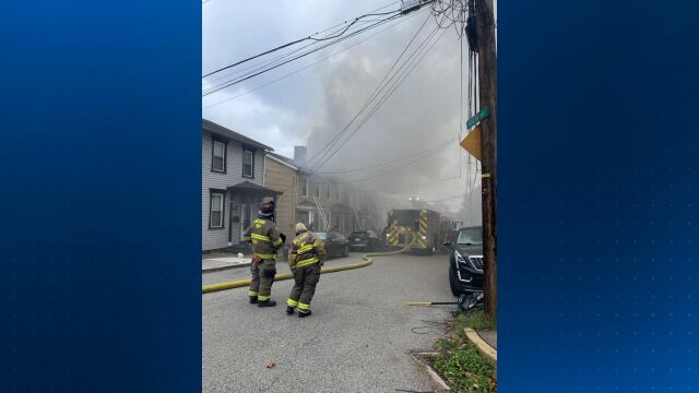 Crews battling 2-alarm fire in North Braddock