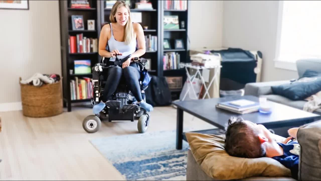 Hannah discovers what driving Shane’s power wheelchair is like