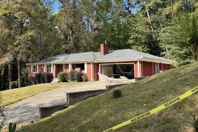 A house in Atlanta where escaped Louisiana inmate Derrick Groves was taken into custody on Oct. 8, 2025.