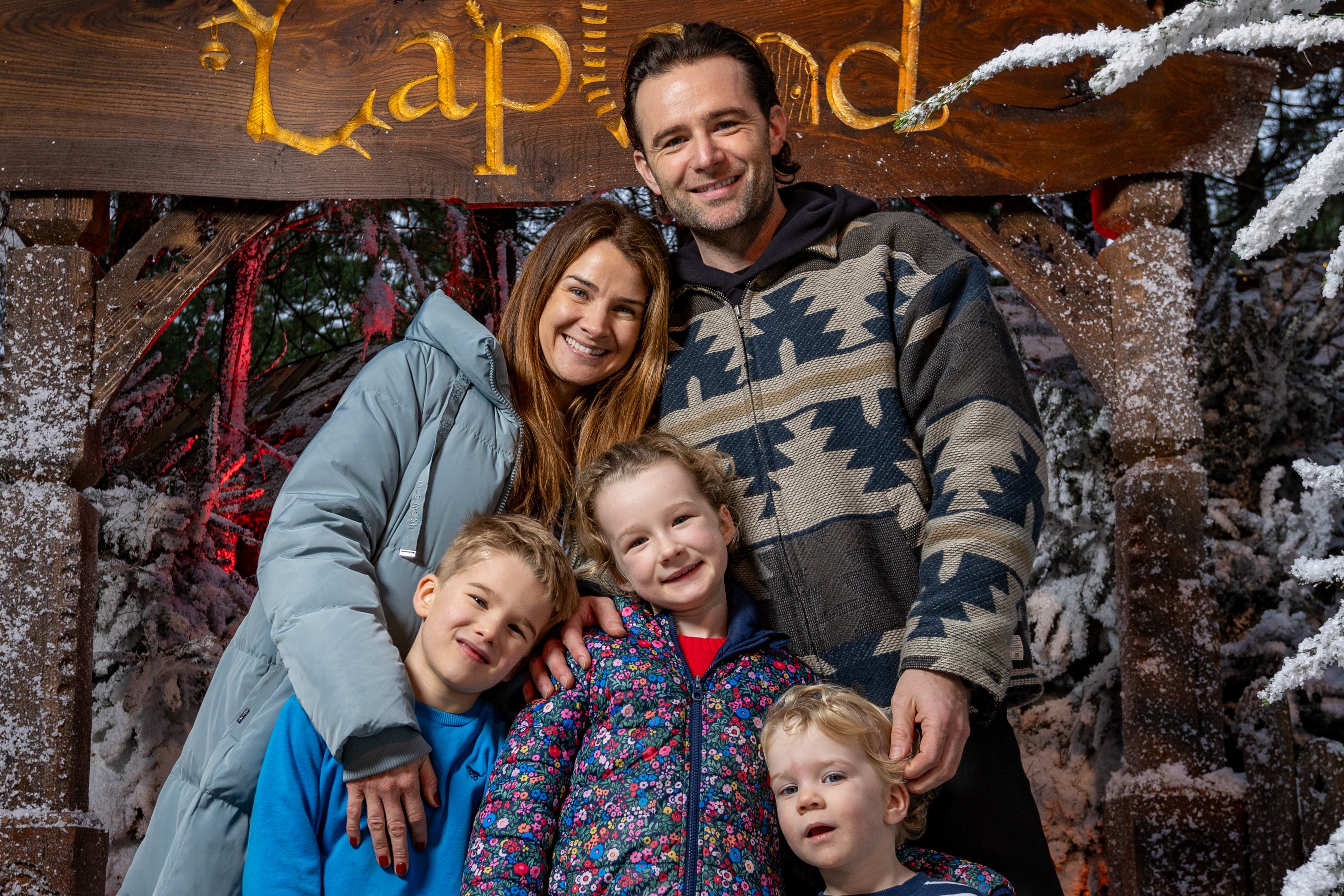 McFly drummer Harry Judd and wife Izzy with their three children Lola, Kit and Lockie (Getty Images)