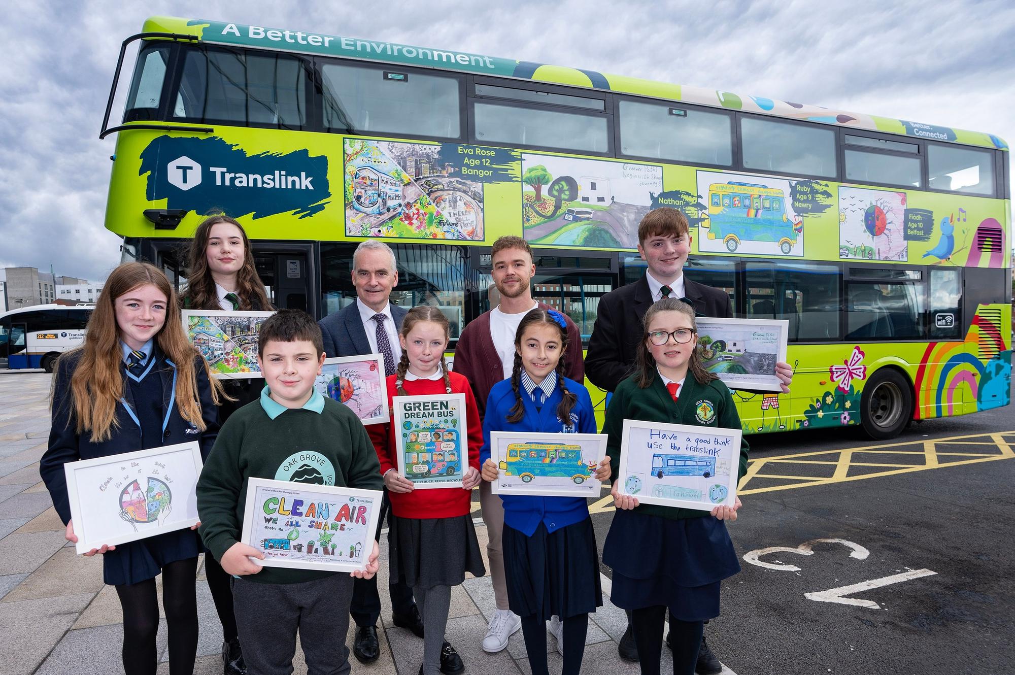 Young artists’ Brand A Bus designs take to the roads for climate action