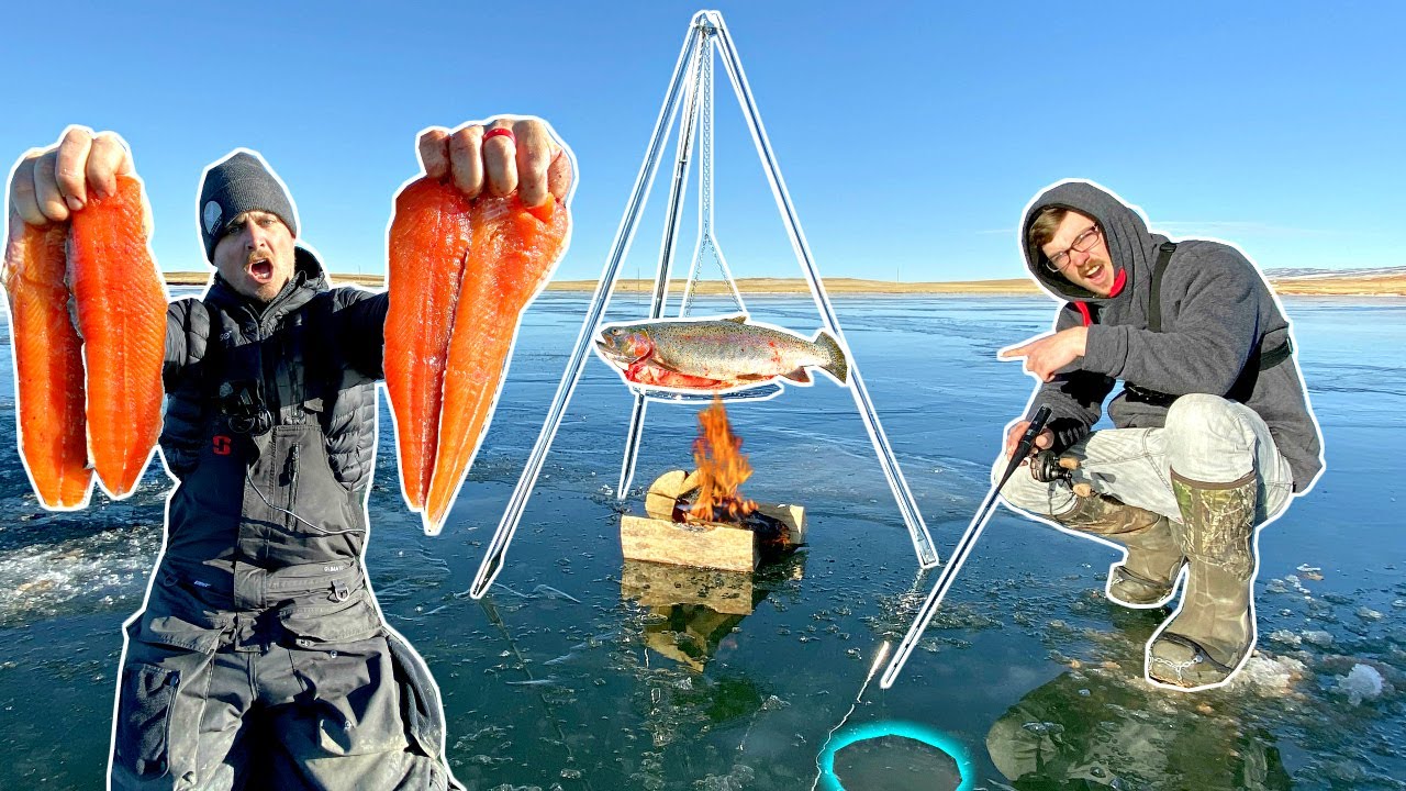 Cooking over fire while ice fishing gets dangerously hot