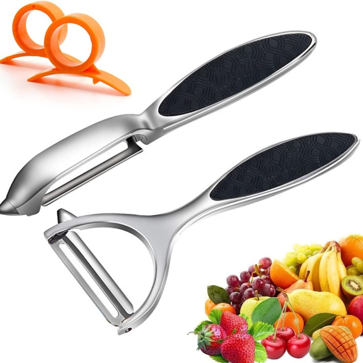 EPLUCHEUR ELECTRIQUE,5pcs Random Color--Éplucheur De Fruits Portable, 5