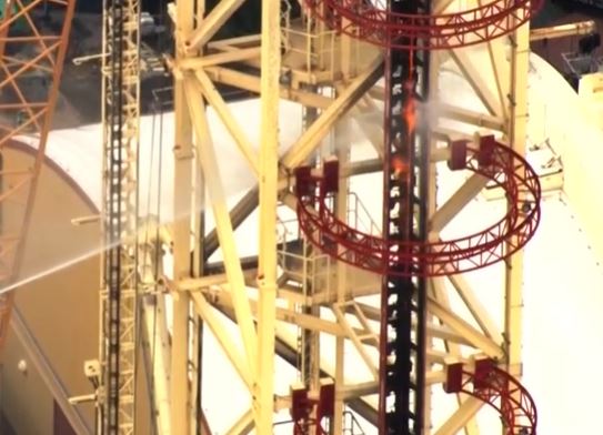 Hollywood Rip Ride Rockit Caught Fire Today at Universal Studios Florida