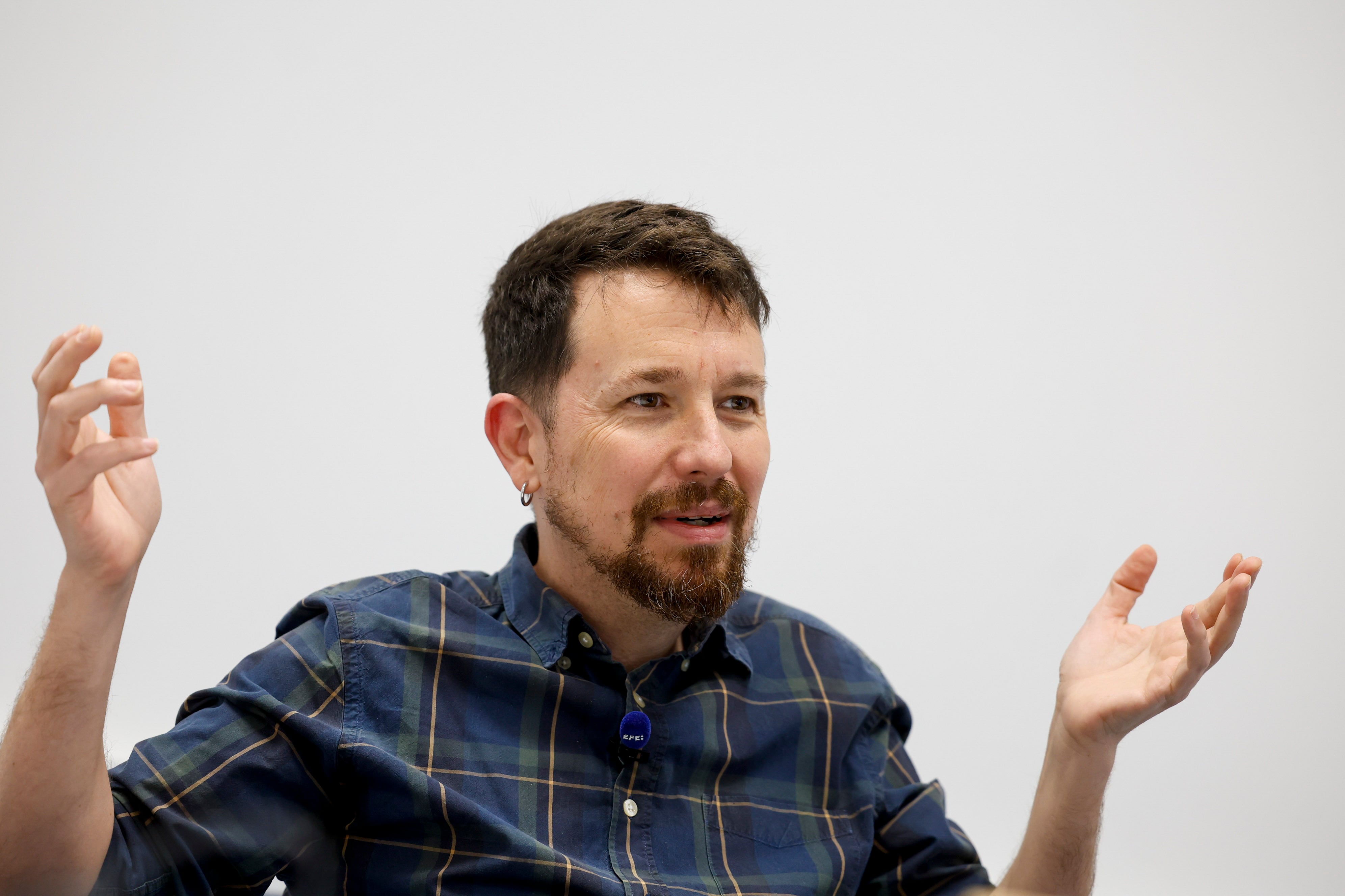 El exlíder de Podemos Pablo Iglesias en una entrevista con la Agencia EFE en abril de este año
