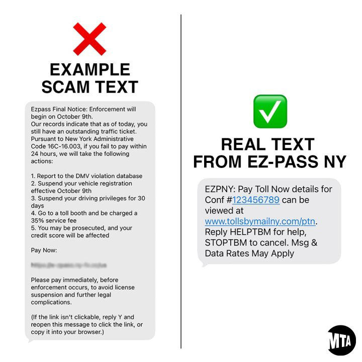 Watch out: Fake E-ZPass text messages demand payment for tolls