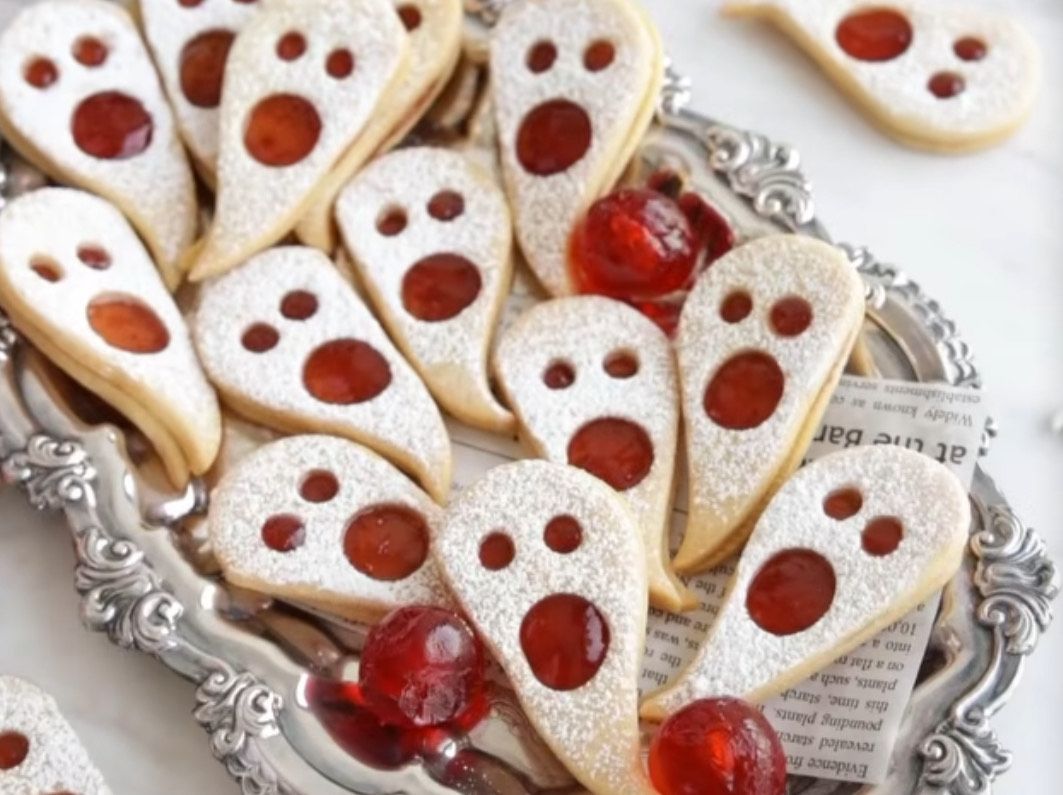 Resep Kue Hantu Imut, Linzer untuk Halloween