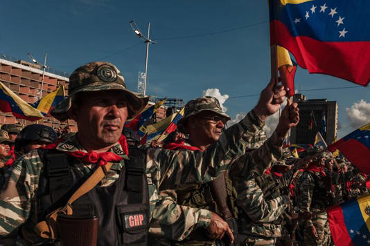 Manifestações pró-governo em Caracas, no fim de setembro Foto: Adriana Loureiro Fernandez/The New York Times