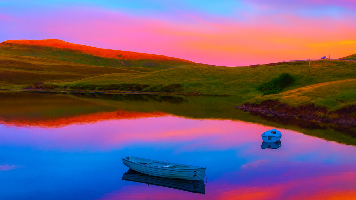 Peaceful Sunset Reflection on the Lake