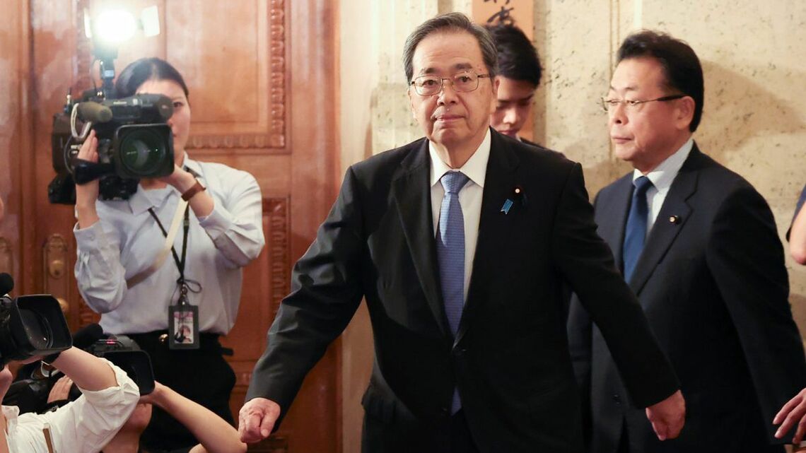 自公党首会談に臨む公明党の斉藤鉄夫代表。この後、斉藤氏は「連立離脱」を自民党に告げた（写真：時事）