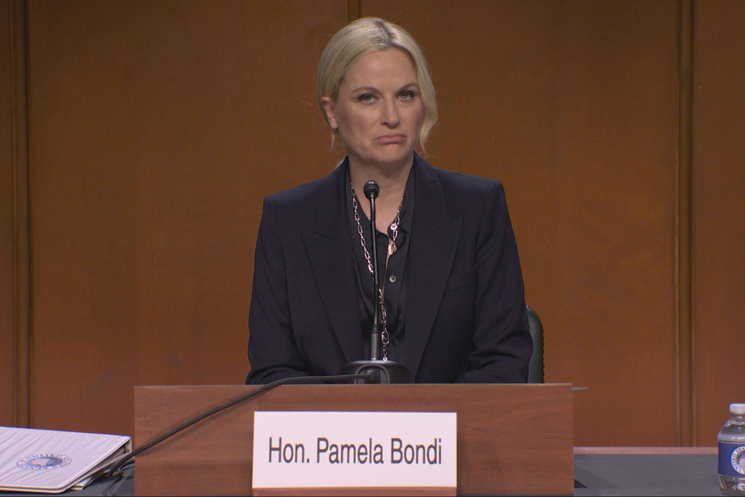 Amy Poehler plays Attorney General Pam Bondi during the opening skit of "Saturday Night Live" on Saturday. (NBC)