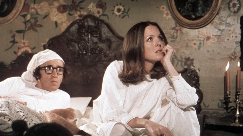 Mit Woody Allen drehte Keaton sieben Mal, hier in der Satire „Die letzte Nacht des Boris Gruschenko“