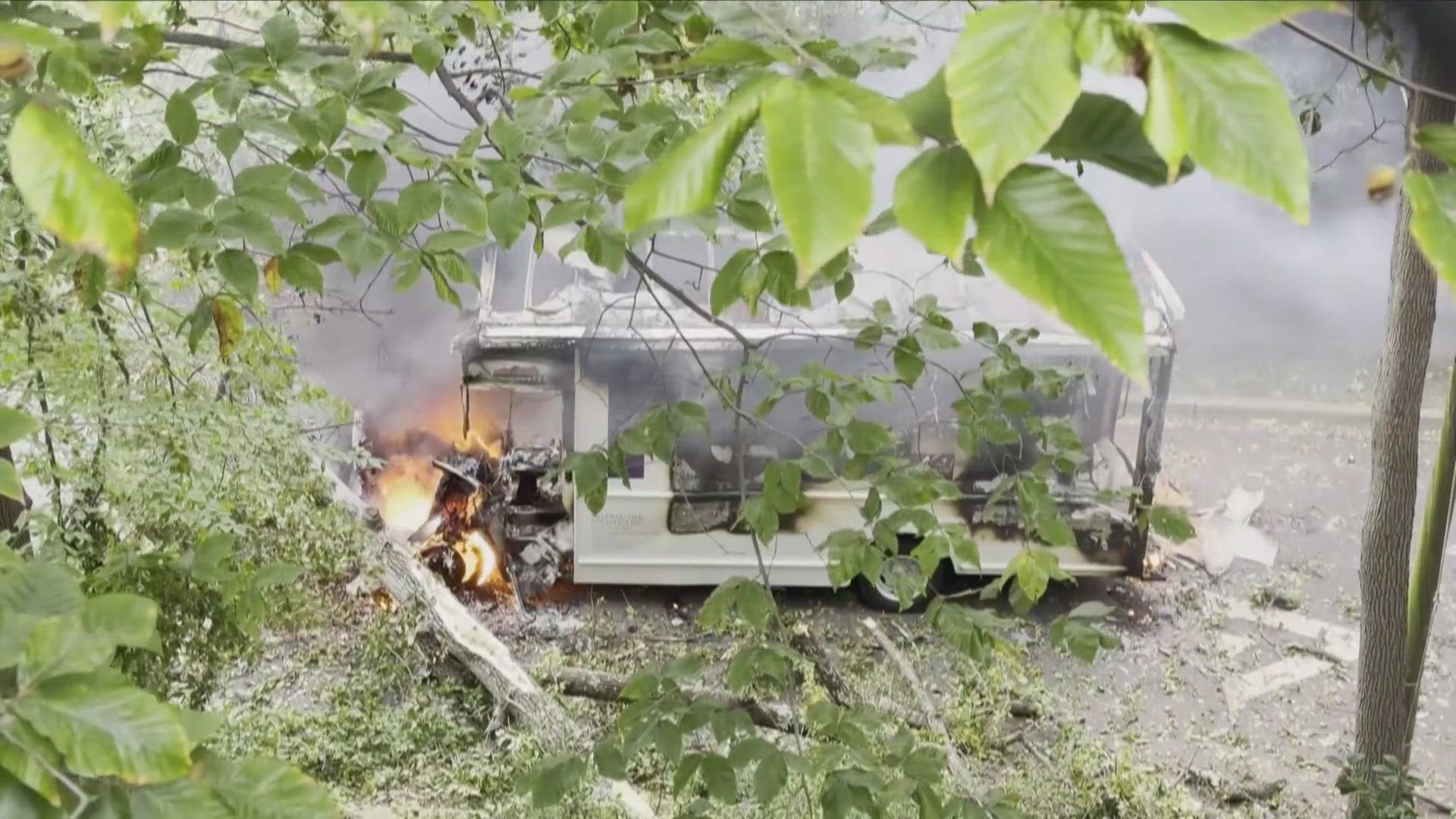 Delivery truck engulfed in flames near US Naval Observatory