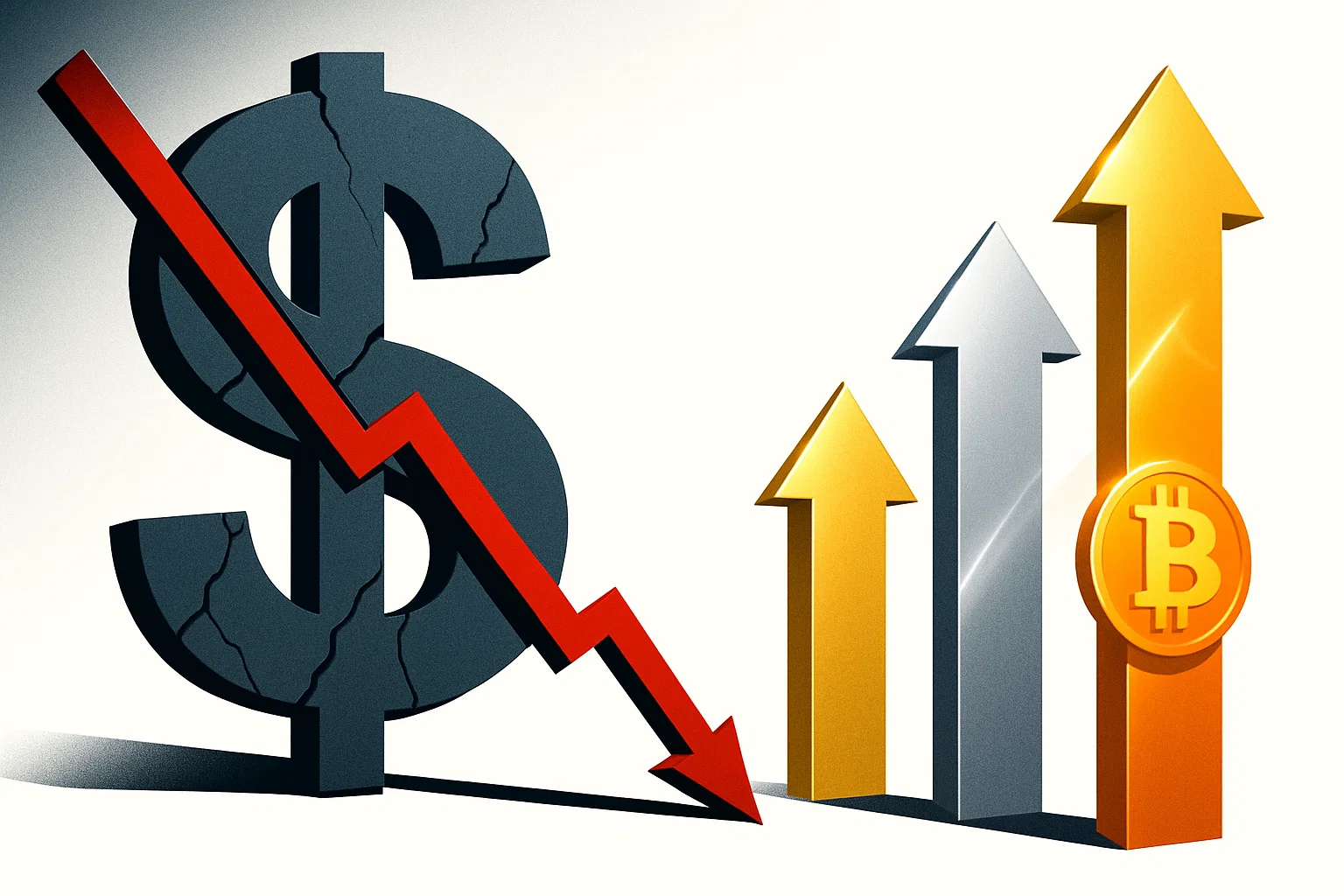 Dollar Down Bad: Why Traders Are Fleeing to Bitcoin, Gold, and Silver