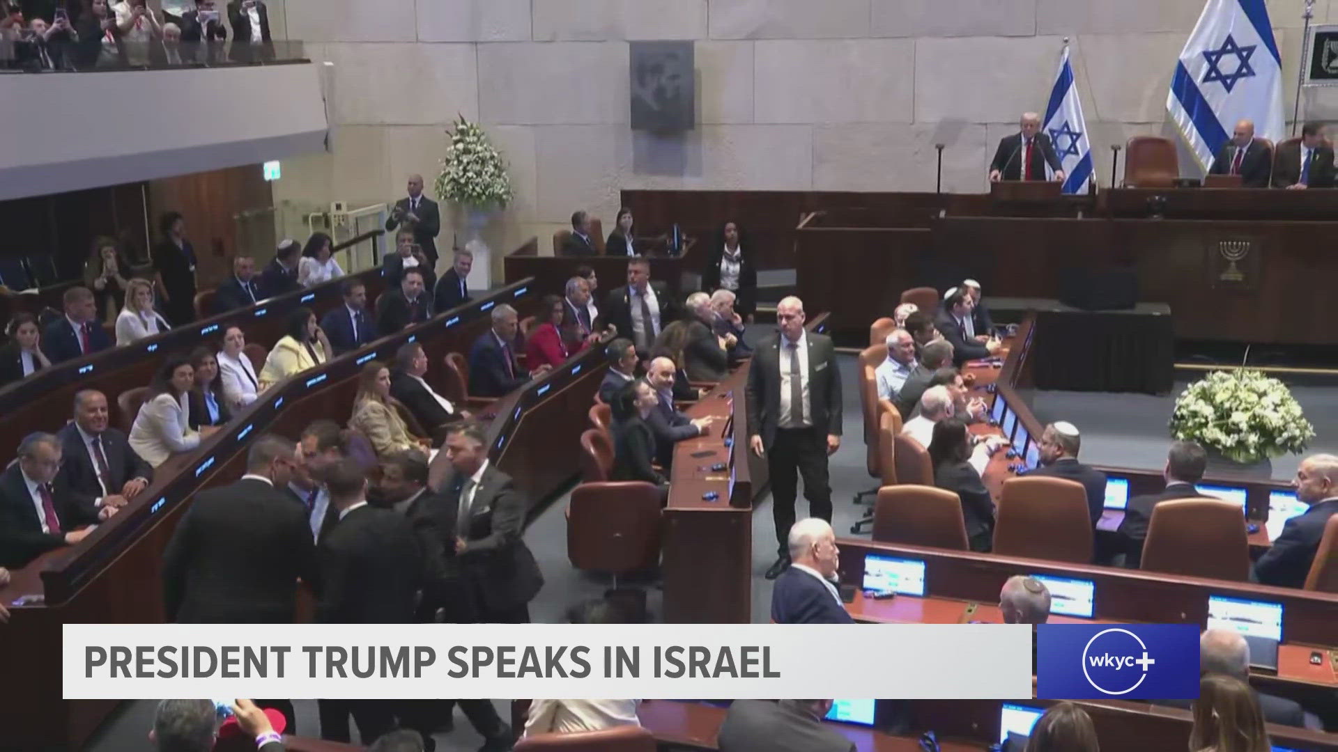 President Donald Trump's Knesset speech in Israel interrupted: Watch ...