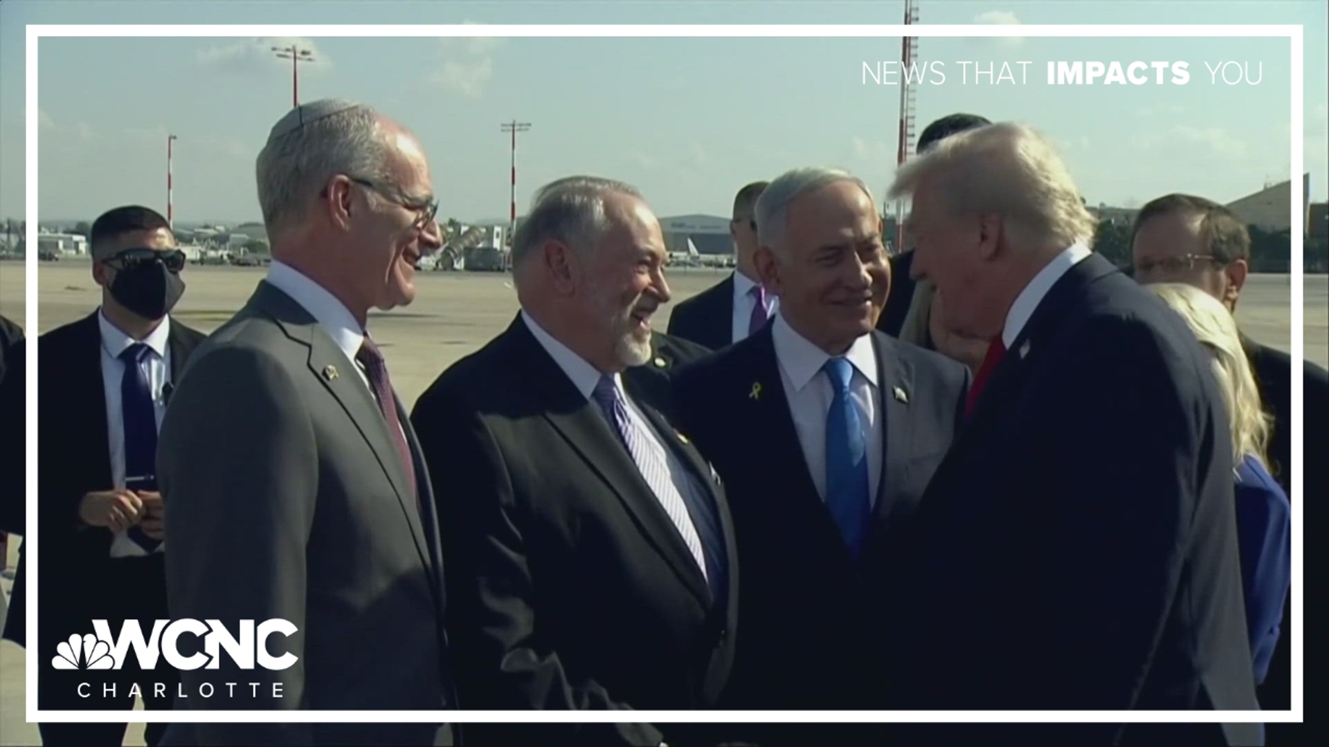President Trump arrives in Middle East to mark first phase of peace ...