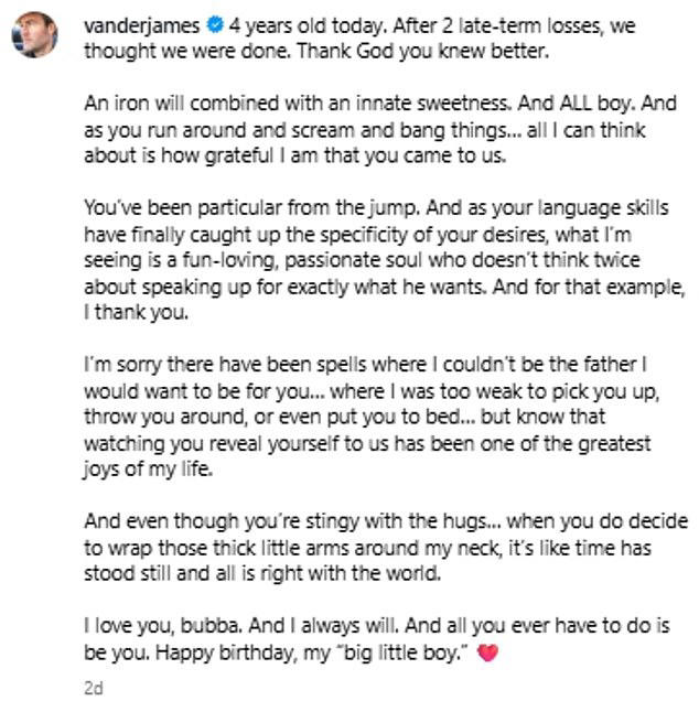 James Van Der Beek shares new photos with his youngest son Jeremiah, 4