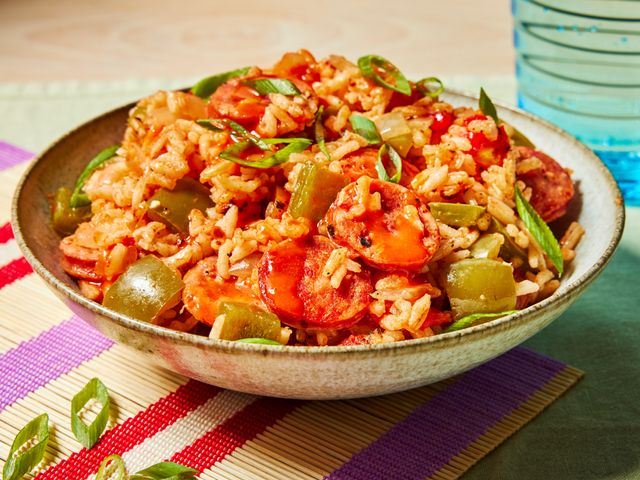 cajun sausage and rice, one pot rice cooker meal