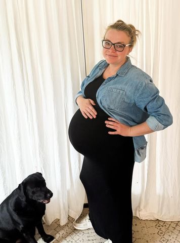 Madison Brush/Instagram Maddie Brush shows off her baby bump before delivering her fourth child