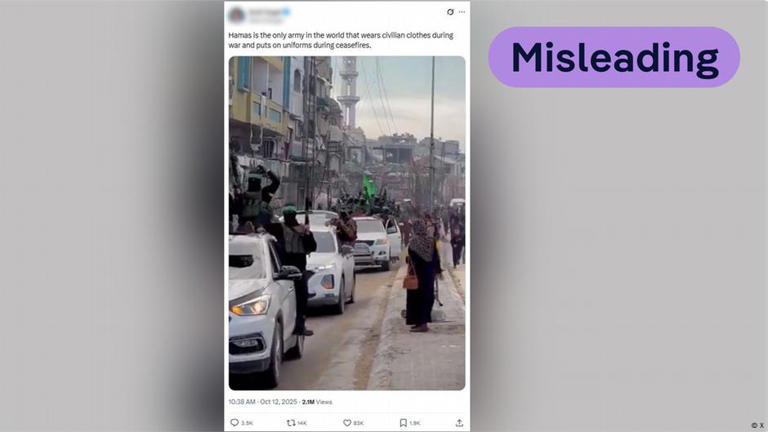 This video showing Hamas militants is not related to the current ceasefire