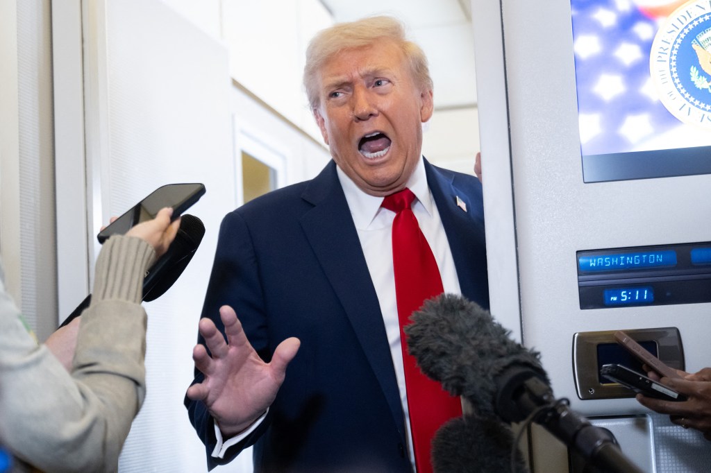 President Trump sang a notably more upbeat tune about CBS as he praised its new owners as great “friends.” AFP via Getty Images