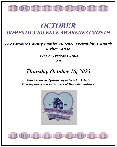 Purple Thursday to be held for Domestic Violence Awareness Month