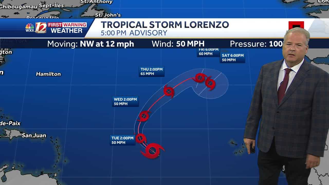 Tropical Storm Lorenzo forms in the central Atlantic Ocean