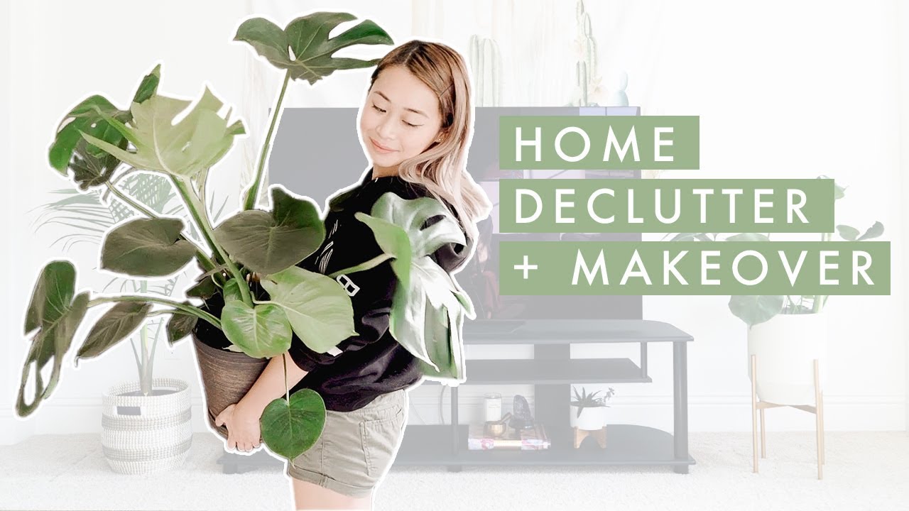 Home declutter and living room makeover: reset routine