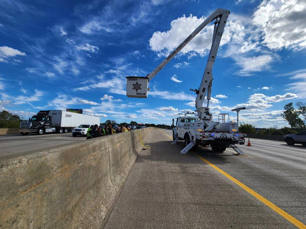 The Oakland County Search and Rescue Team sent its vehicle and equipment to In-75 in Auburn Hills on October 13, 2025, to assist on a deer rescue situation. Oakland County Sheriff's Office