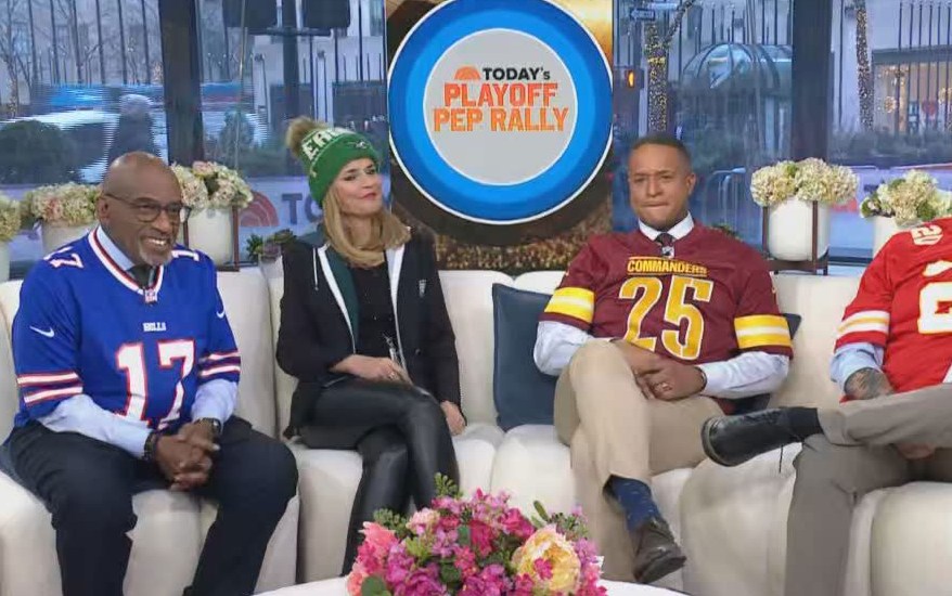 Craig Melvin in his custom NFL jersey