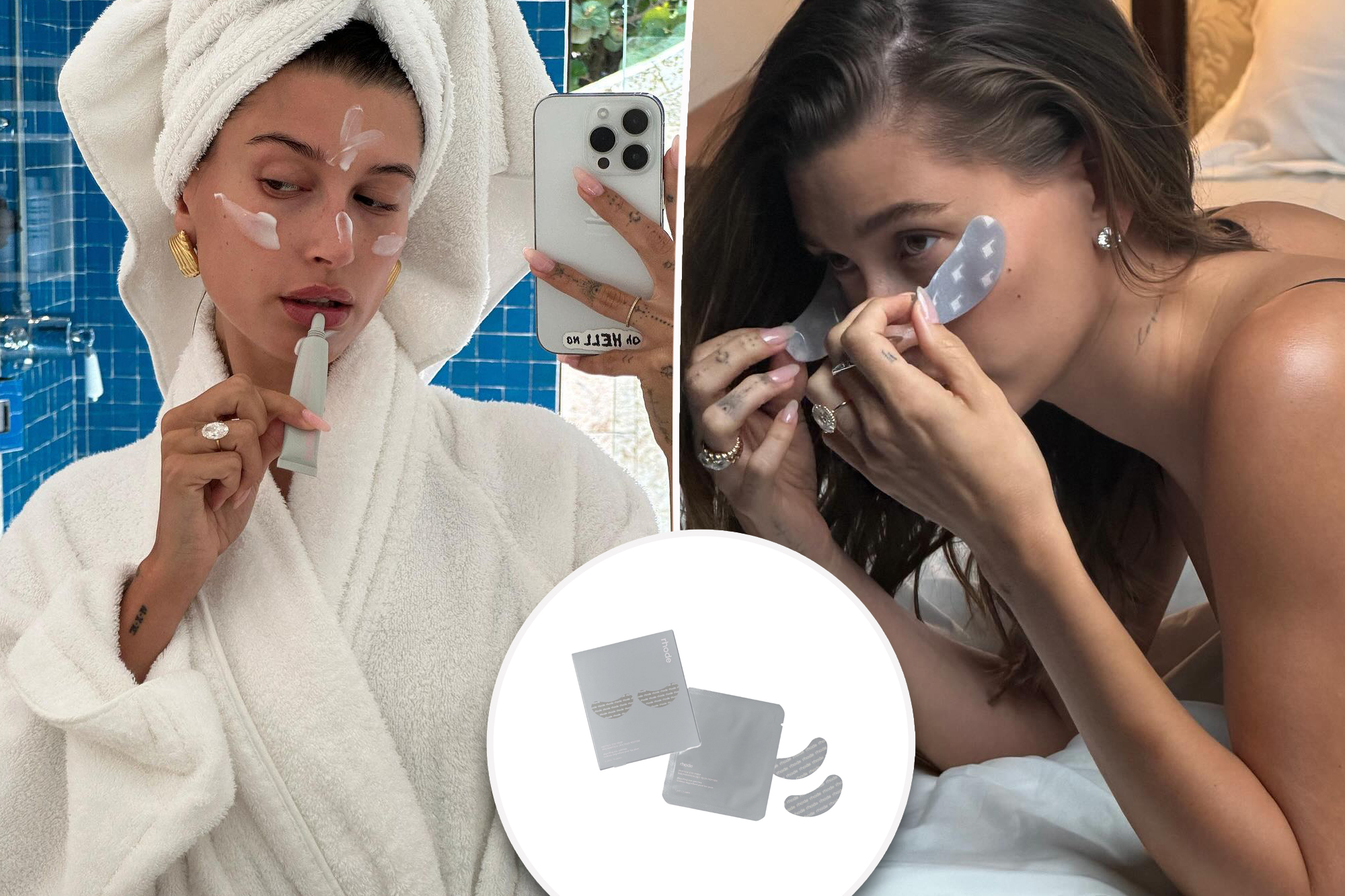 Hailey Bieber’s new Rhode peptide eye patches are ‘a cooling, comfy hug ...