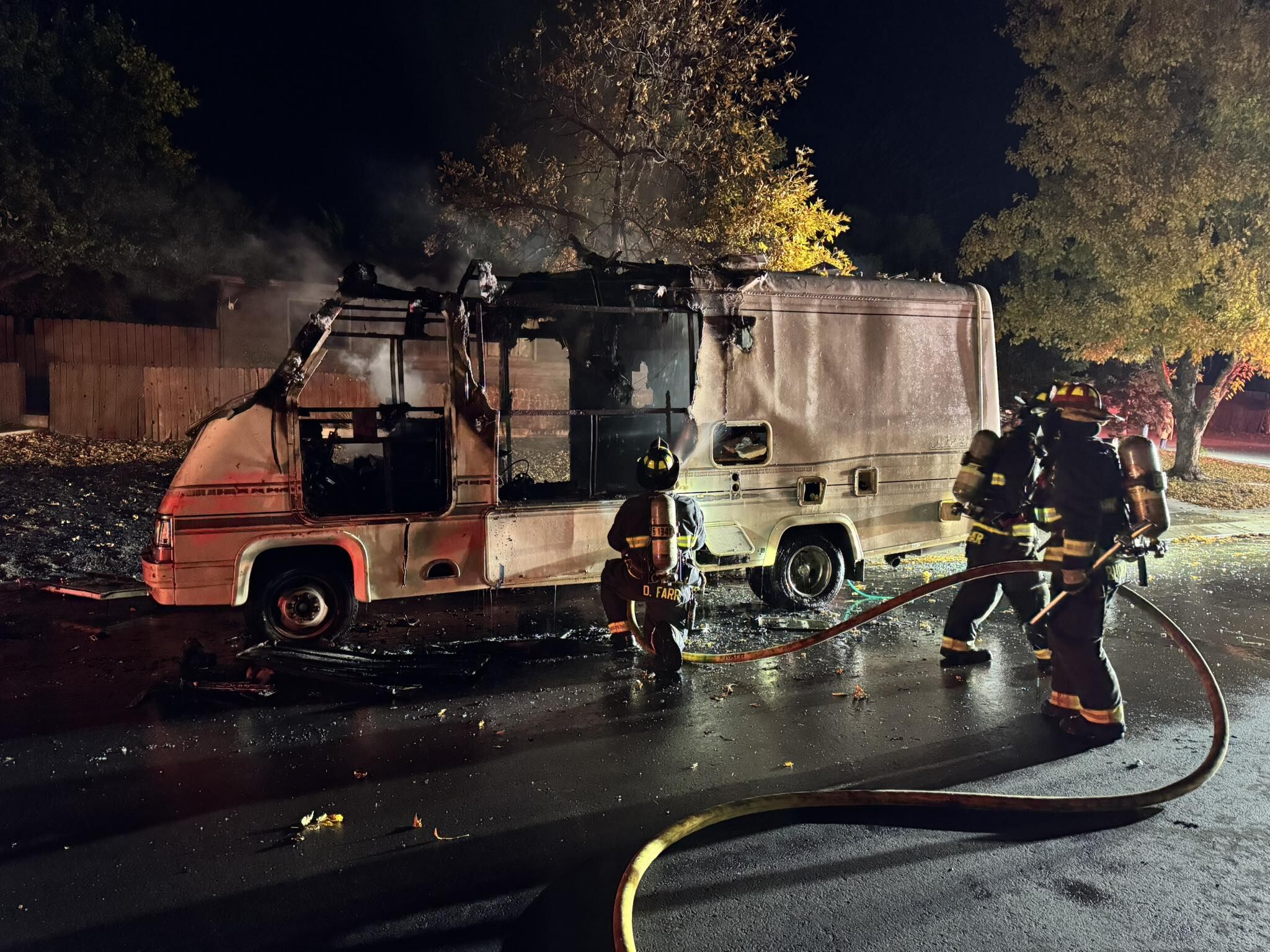 Crews knock down RV fire in Cimarron Hills