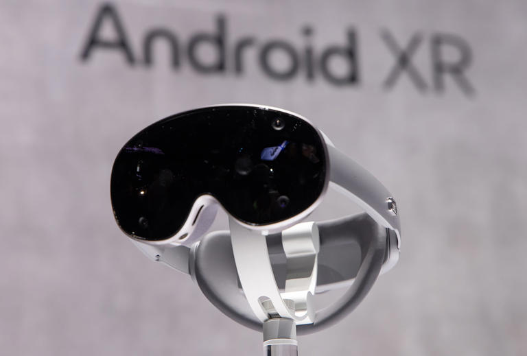 Samsung Electronics' new XR device concept on display at the 'Galaxy Unpacked 2025' event held in January this year at the SAP Center in San Jose, USA. /Samsung Electronics