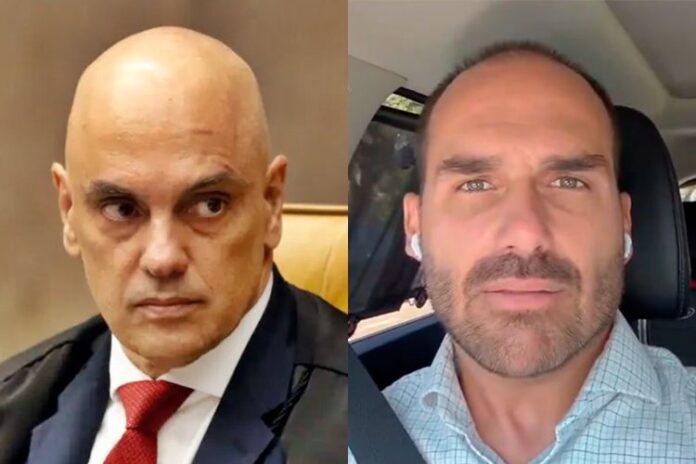 Alexandre de Moraes e Eduardo Bolsonaro &#8211; Foto: STF/Instagram