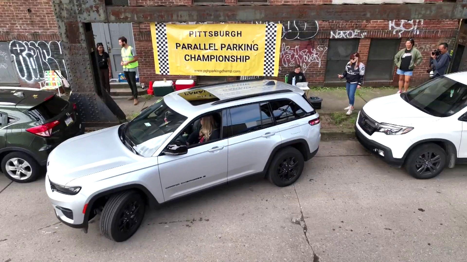 Drivers put skills to the test in parallel parking championships