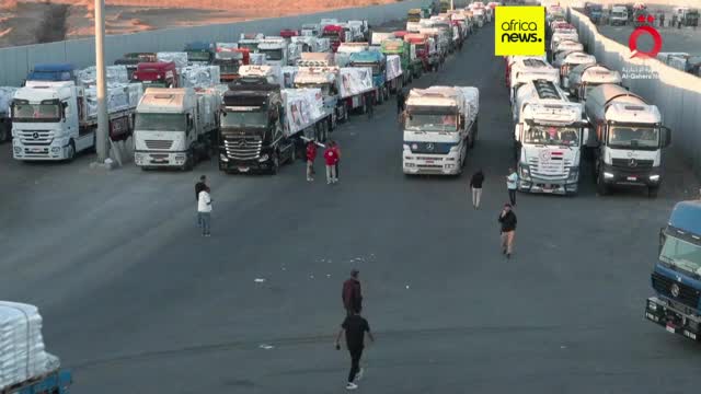 Aid trucks enter Gaza as Israel moves to reopen Rafah crossing