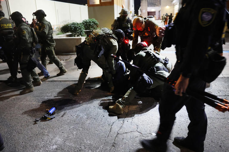 Protesters have been clashing with federal agents in Portland where Trump has deployed members of law enforcement agencies to crack down on immigration and crime (Getty Images)