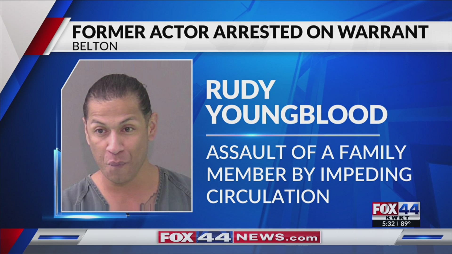 Actor Rudy Youngblood arrested in Belton