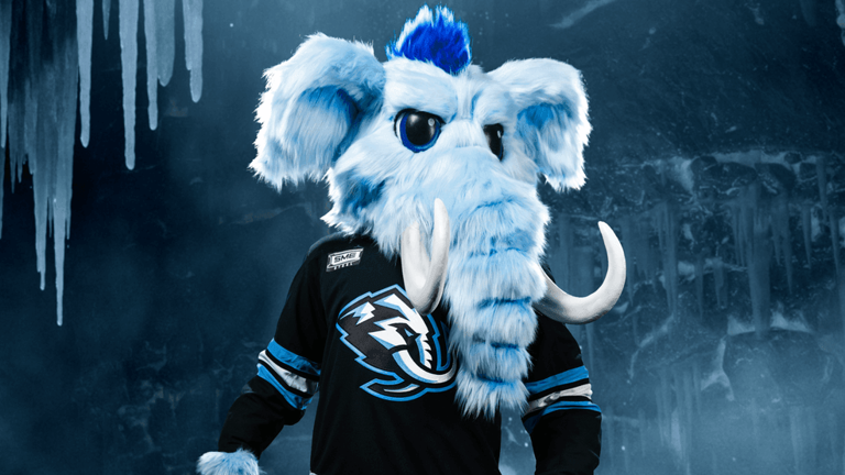 Utah Mammoth mascot 'Tusky' makes ice-shattering debut at home opener