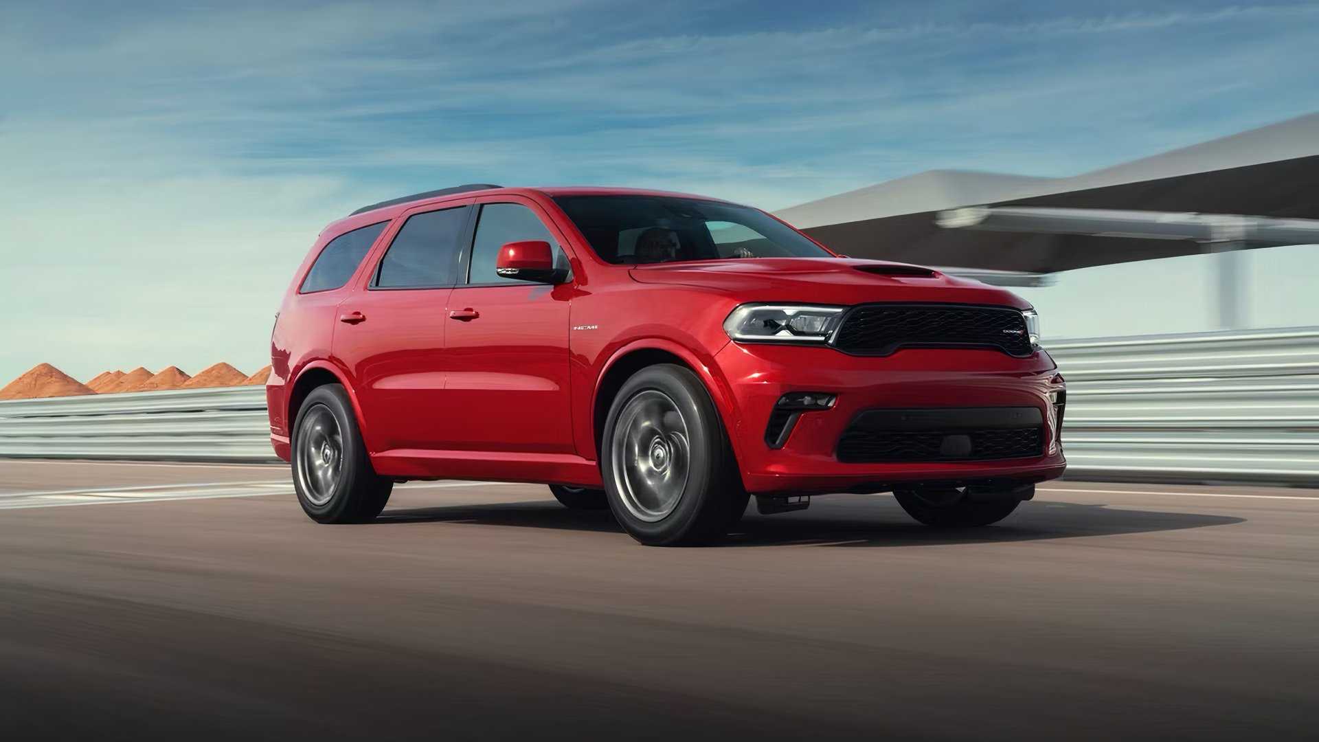 2025 Dodge Durango in red being driven on track