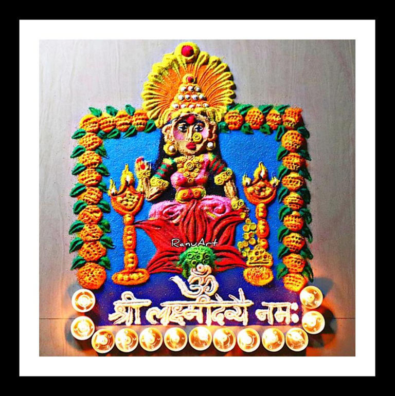 10+ Easy Laxmi Mata Rangoli Designs for Diwali for School Students and ...