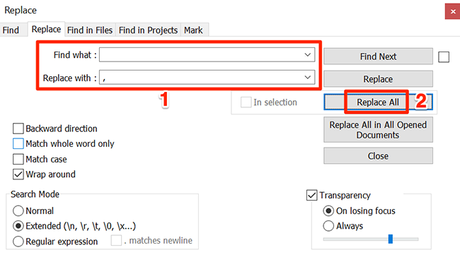 How to Replace Any Character with Newlines in Notepad++