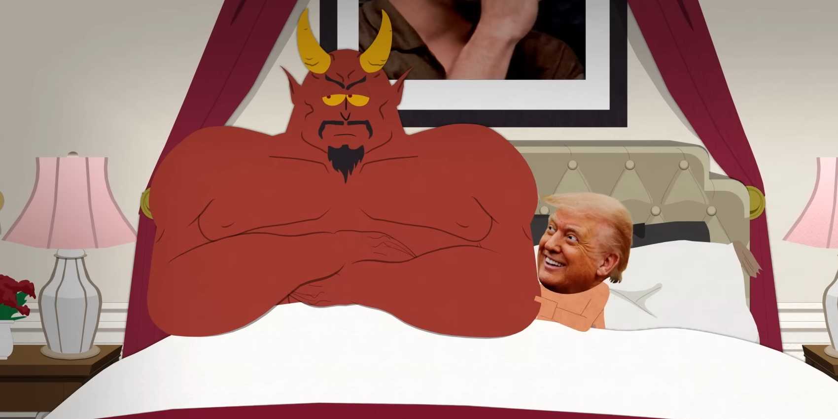 Donald Trump in bed with Satan in South Park