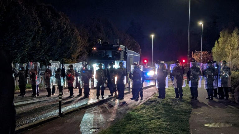 Flares and bottles thrown at gardaí as hundreds protest at Citywest for ...