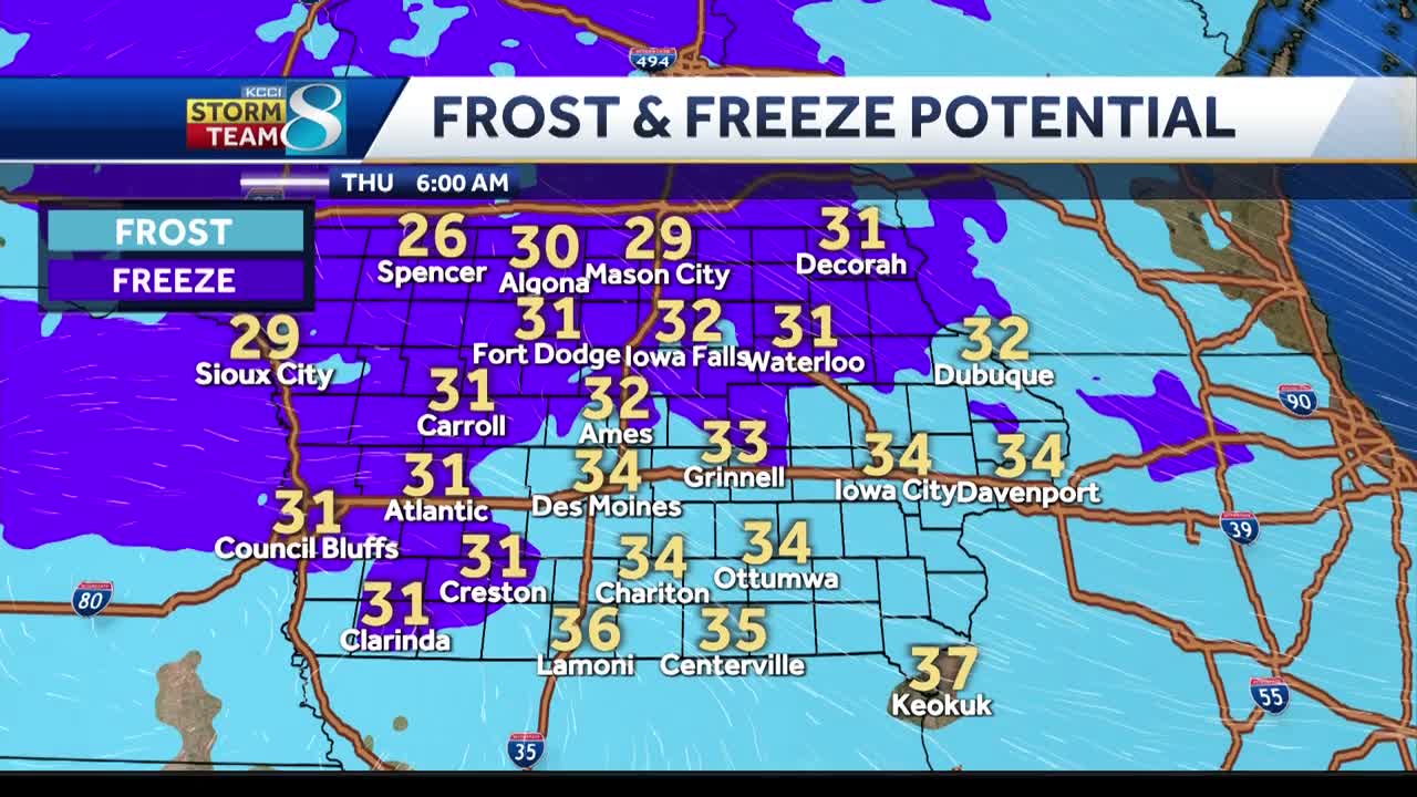 Iowa weather: More frosty mornings ahead with rain chances this weekend